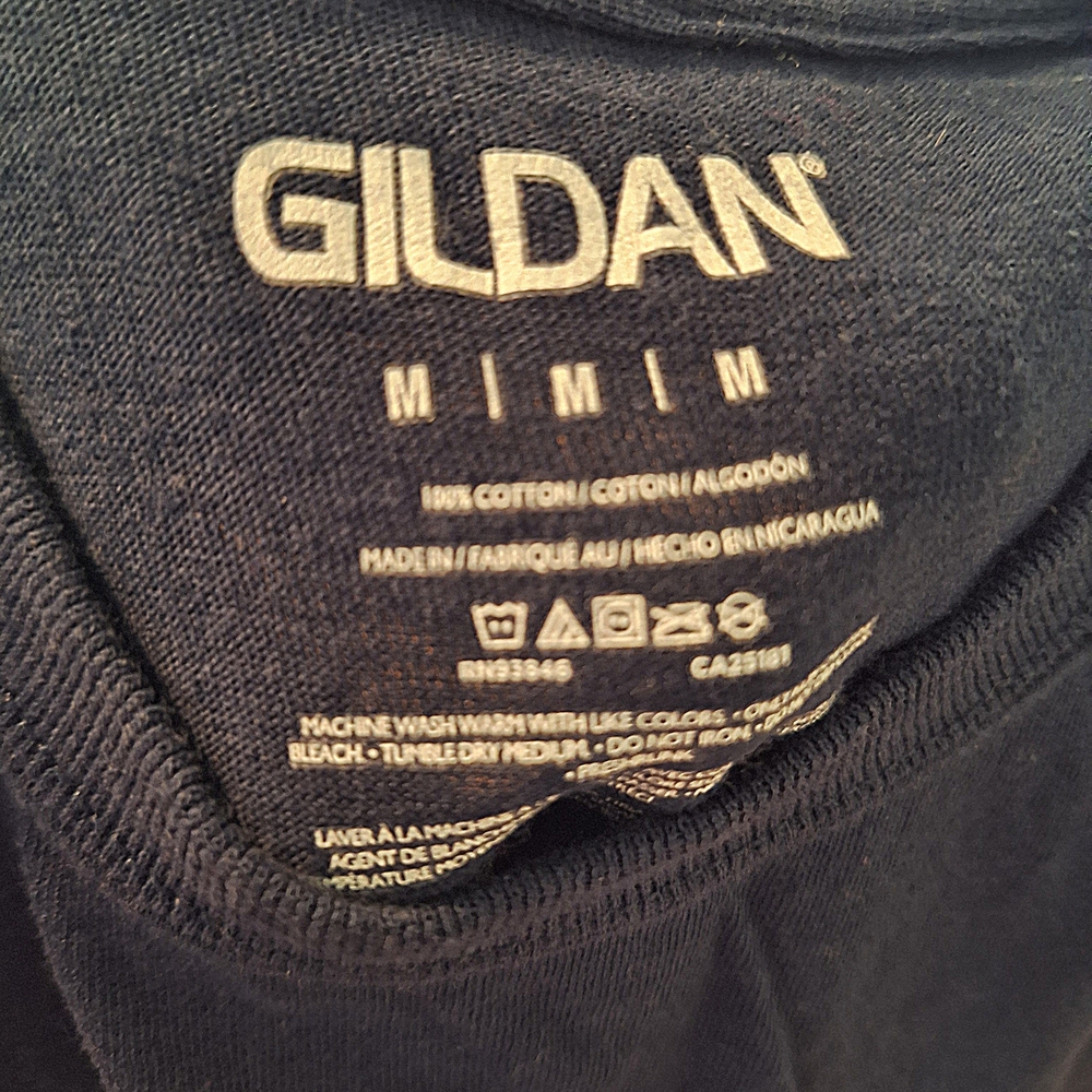 Gildan Navy Blue "BEER" Graphic Men's T-Shirt Size M Humor Very Good Condition - Picture 3 of 3